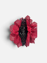 Indlæs billede til gallerivisning Kylie- Hårklemme rød med glimmer 13 cm