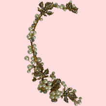 Indlæs billede til gallerivisning Big leaf - Håropsætning del guld med perler og rhinestone
