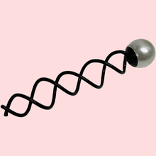 Indlæs billede til gallerivisning Hår Spiral - Sort med en  perle