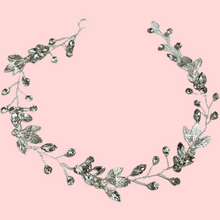 Indlæs billede til gallerivisning Olga - Silver opsætning del sølv med blade og rhinestone 35 cm