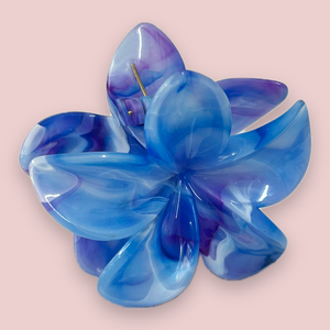 Fiona - Blomster hårklemme blå