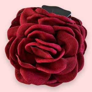 Kylie - Hårklemme dyb rød blomst