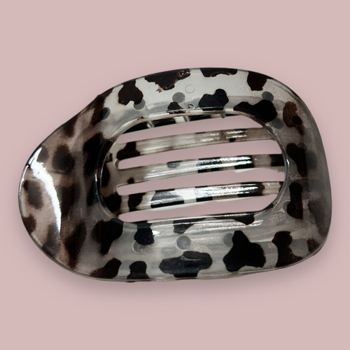 Esther - Hårklemme grå leopard