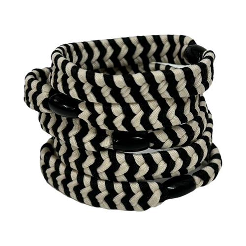 Pony hairtie flet sort/ hvid